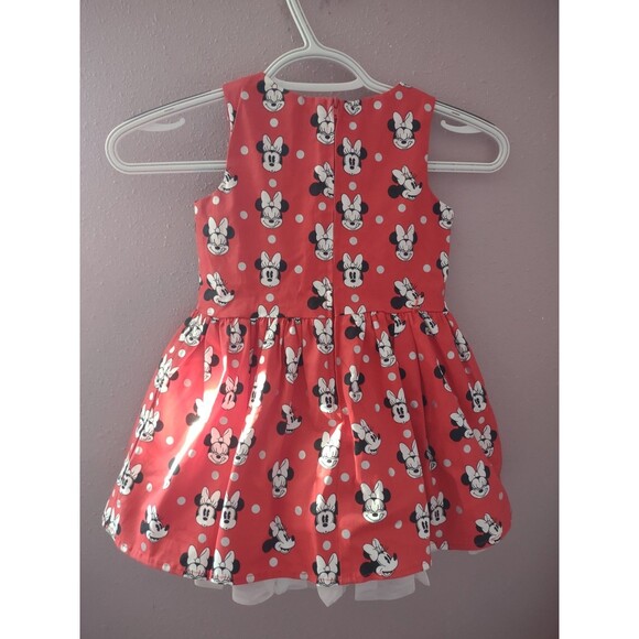 Disney Store Mickey Minnie Mouse Tutu Tulle Red Sleeveless Dress Sz 3 Polka Dot - Picture 7 of 13